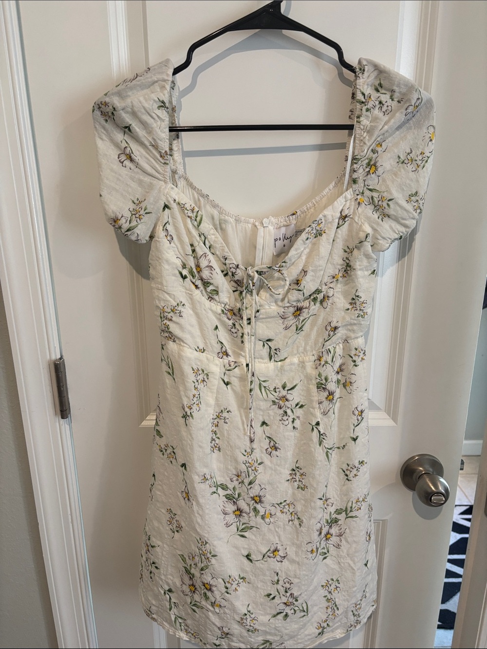 Poppy & Peonies White Floral Mini Dress